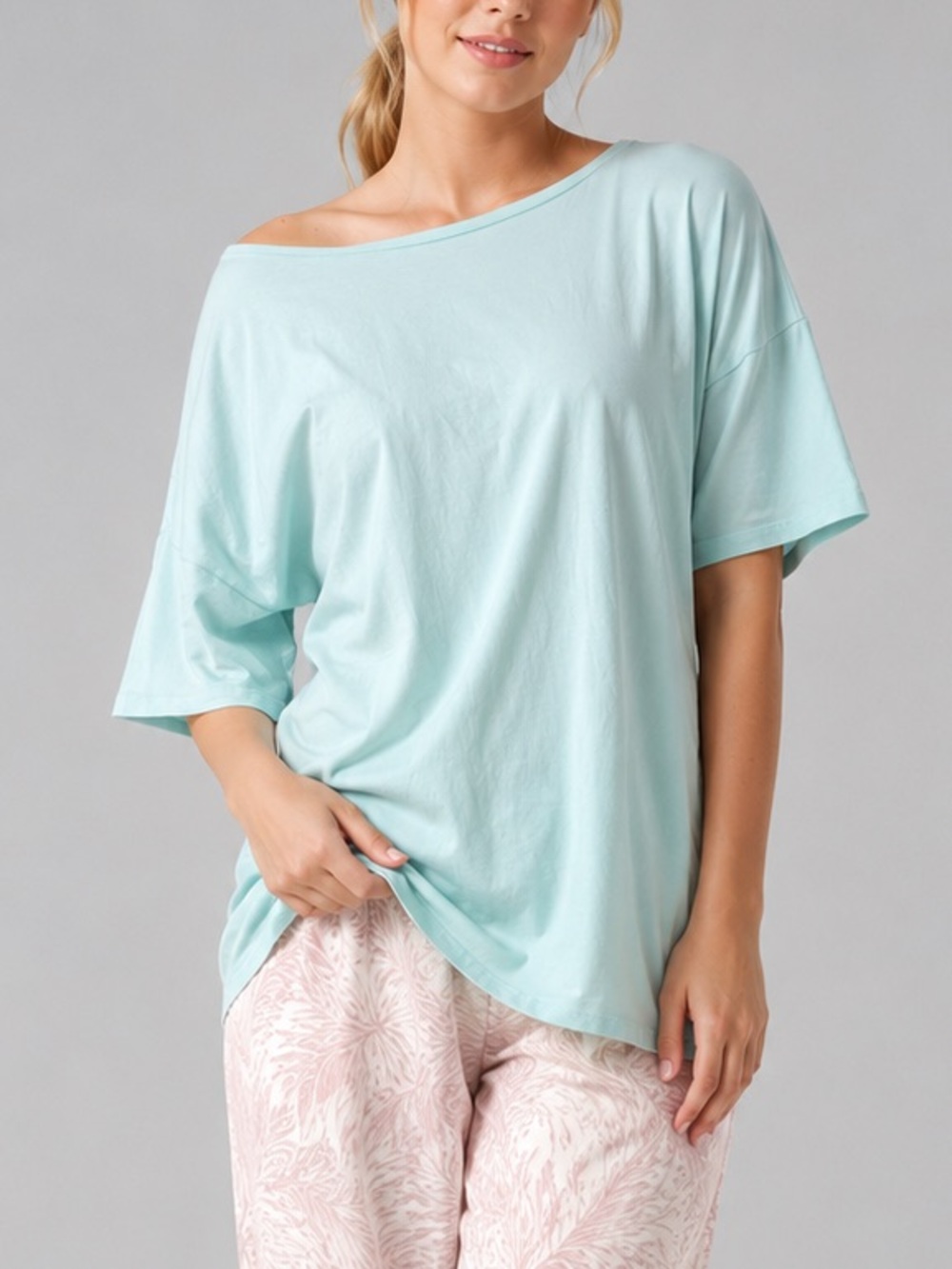 🆕🌿Honeydew Mint Oversized Thin Sleepshirt Homewear Loungewear Size M Home Cotton